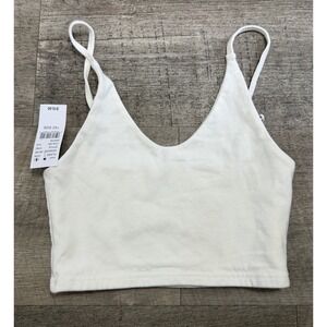 New Brandy‎ Melville John Galt White Crop Tank Top Cami OS One Size